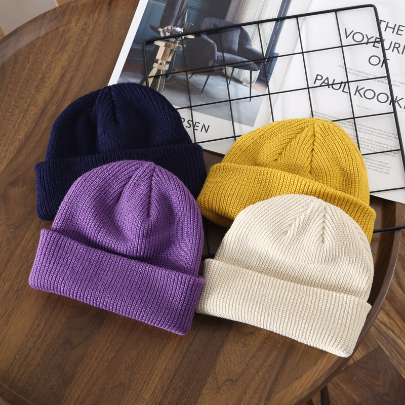 Purple Beanie Soft Knit Winter Hat Lavender Cap for Men Women