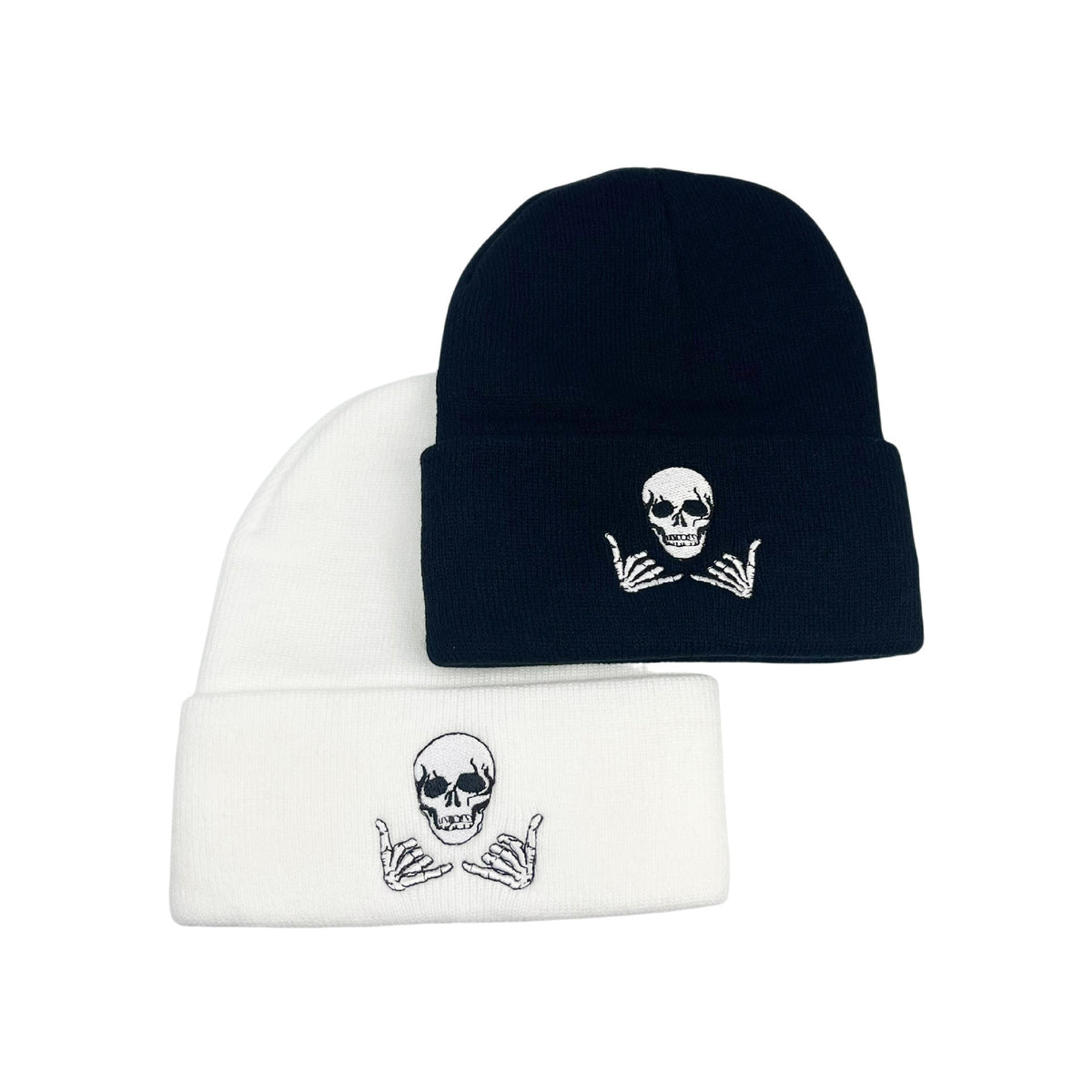 Skull Cap Beanie Black Skeleton Knit Hat for Men Warm Winter Streetwear Style