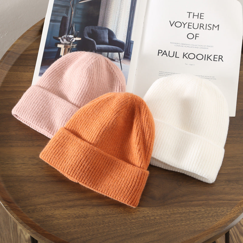 Orange Beanie Soft Knit Winter Hat Warm Stretch Cap for Men Women