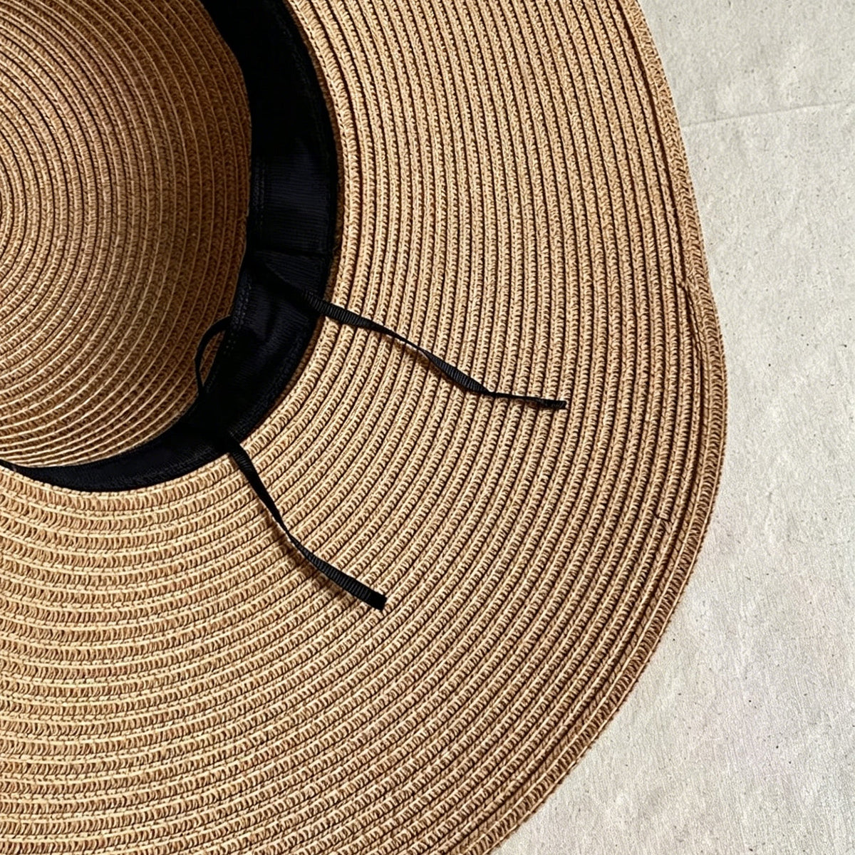 Brown Straw Hat Wide Brim Foldable Beach Sun Hat Palm Leaf Vacation Style