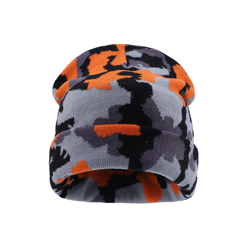 Camo Beanie Soft Knit Winter Hat Camouflage Cap for Men Outdoor Style