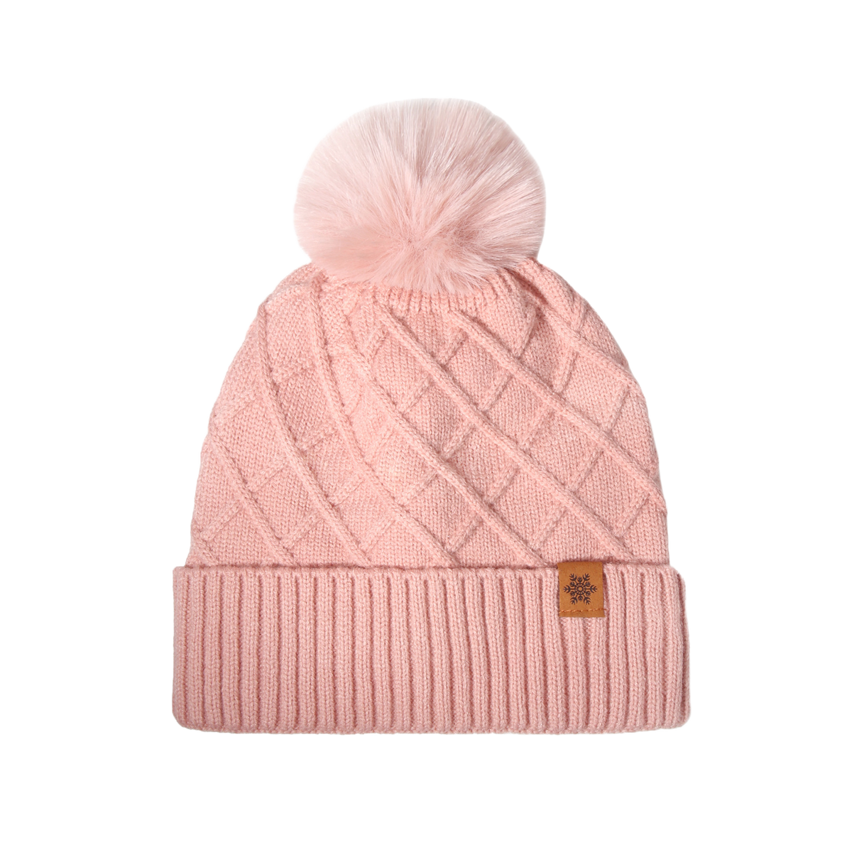 Pink Beanie Soft Knit Winter Hat Cozy Warm Stylish Cap for Women Girls