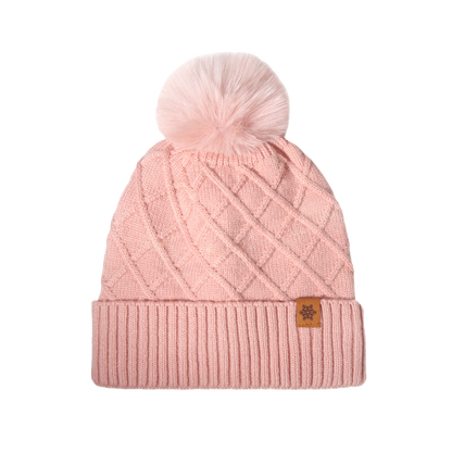 Pink Beanie Soft Knit Winter Hat Cozy Warm Stylish Cap for Women Girls