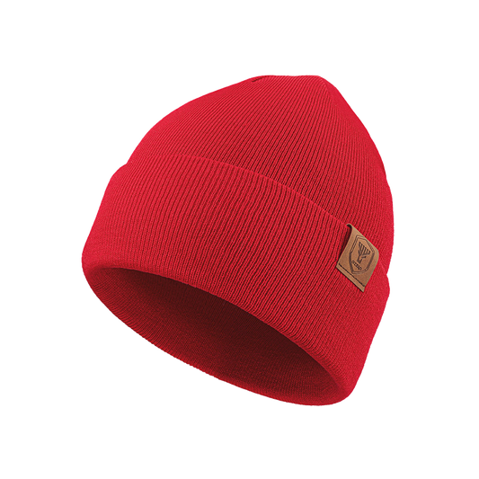 Red Beanie Knit Winter Hat Soft Warm Classic Everyday Style for Men Women