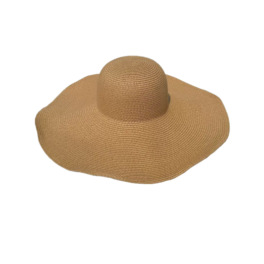 Brown Straw Hat Wide Brim Foldable Beach Sun Hat Palm Leaf Vacation Style