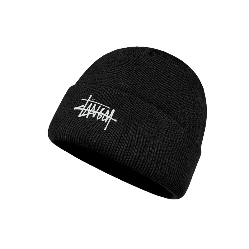 Mens Designer Black Beanie Premium Knit Winter Hat Everyday Street Style