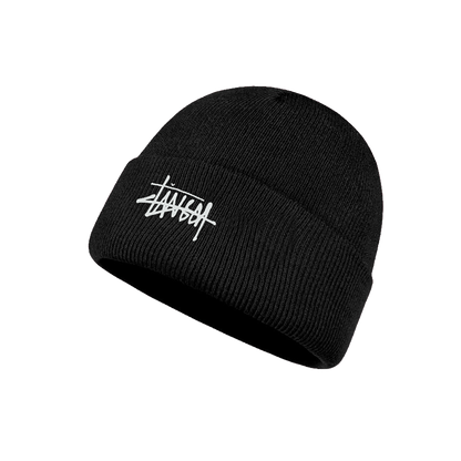 Mens Designer Black Beanie Premium Knit Winter Hat Everyday Street Style