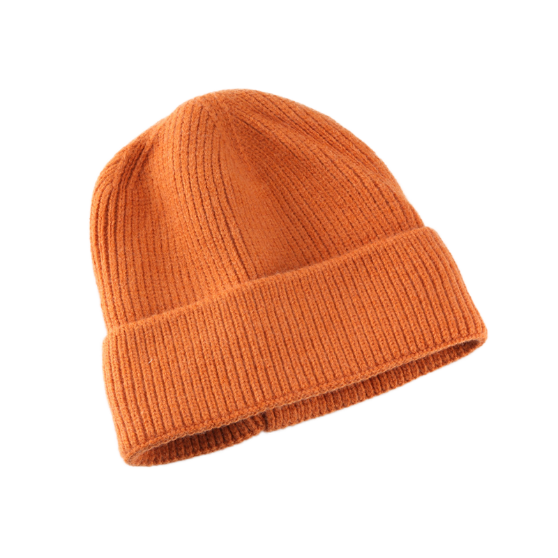 Orange Beanie Soft Knit Winter Hat Warm Stretch Cap for Men Women