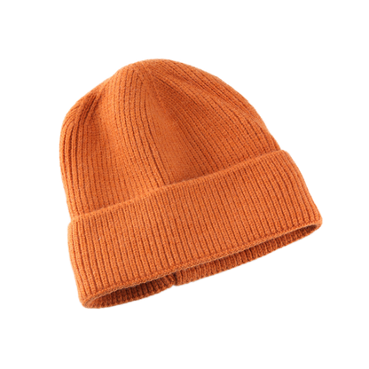 Orange Beanie Soft Knit Winter Hat Warm Stretch Cap for Men Women