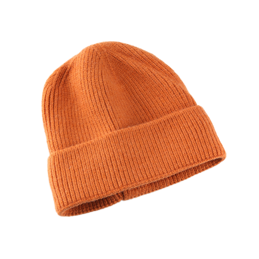 Orange Beanie Soft Knit Winter Hat Warm Stretch Cap for Men Women