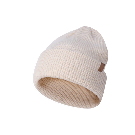 Designer White Beanie Knit Winter Hat Unisex Premium Everyday Style