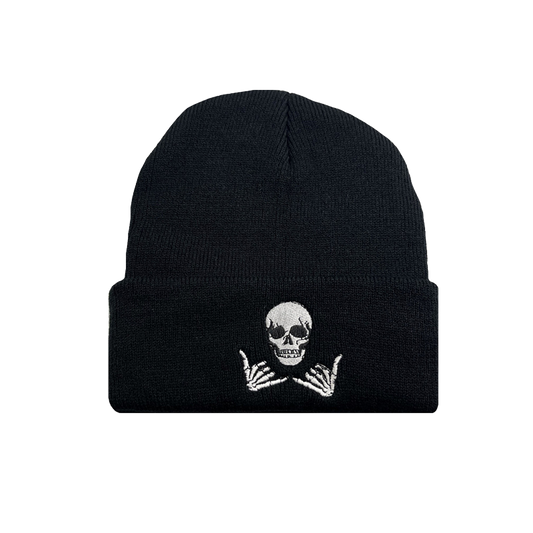 Skull Cap Beanie Black Skeleton Knit Hat for Men Warm Winter Streetwear Style