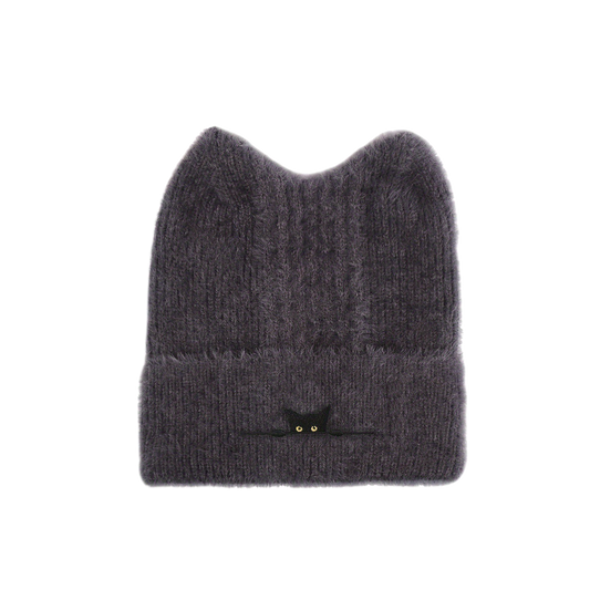 Cat Ear Beanie Cute Knit Winter Hat Soft Warm Cosplay Cap for Women Men