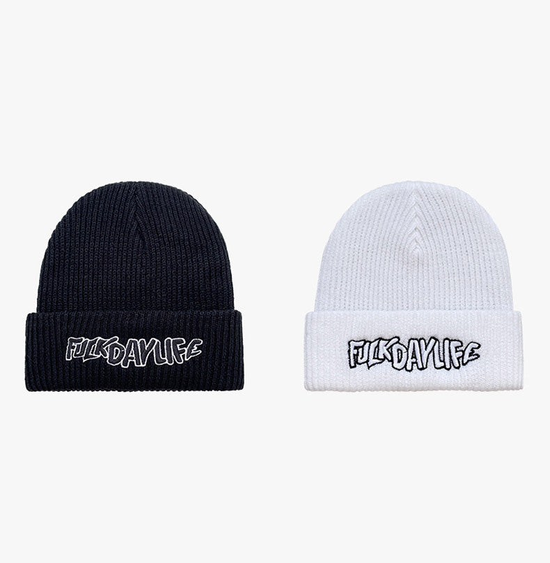 Embroidered Beanie Knit Winter Hat Premium Logo Cap Soft Everyday Style