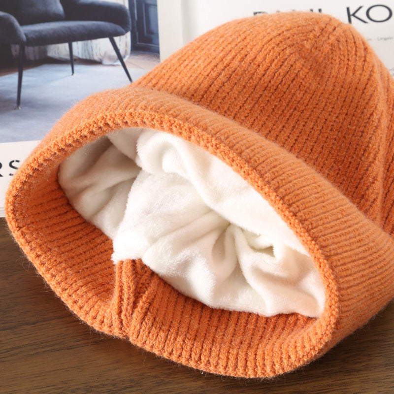 Orange Beanie Soft Knit Winter Hat Warm Stretch Cap for Men Women