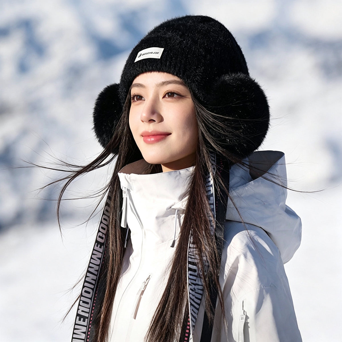 Beanie with Ear Flaps Warm Knit Winter Hat Soft Windproof Cap for Men Women