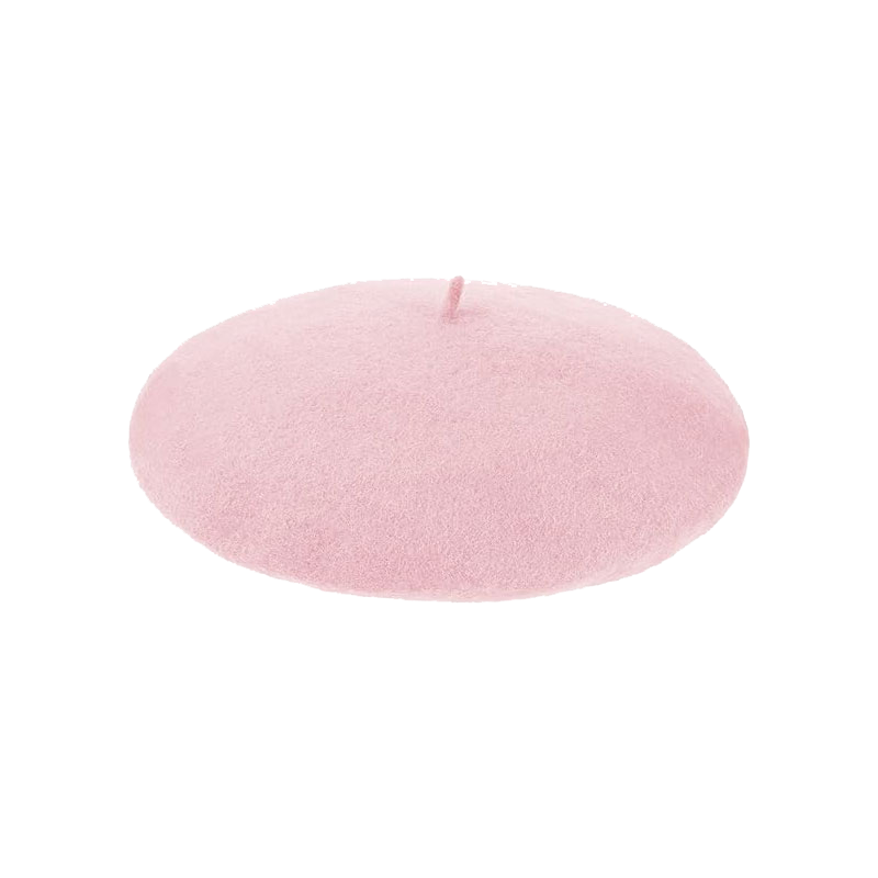 Pink Berets Wool French Hat Solid Color Cap for Women Girls