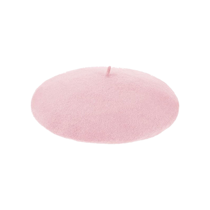 Pink Berets Wool French Hat Solid Color Cap for Women Girls