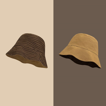 Designer Mens Bucket Hats | Unique Double-Sided Fashion Wave Pattern Sun Hat