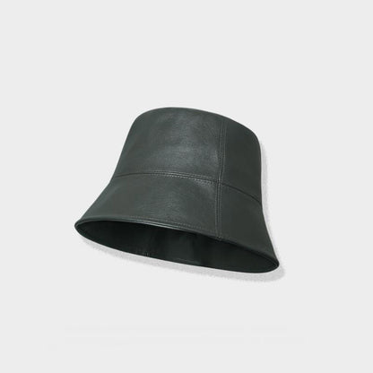 Leather Bucket Hat – Black, Off-White, Gray, Brown & Khaki