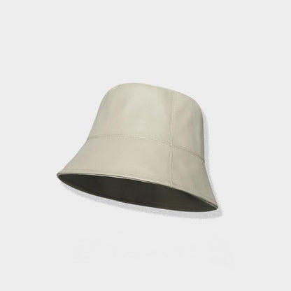 Leather Bucket Hat – Black, Off-White, Gray, Brown & Khaki