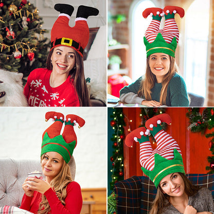 Funny Personalized Santa Hat Weird Claus Creative Red Leg Party Cap