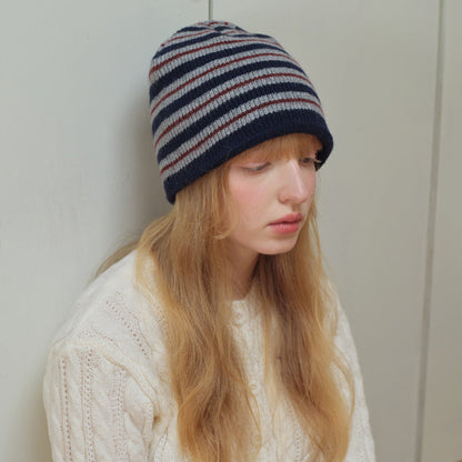 Black and White Beanie Knit Winter Hat Unisex Classic Everyday Style