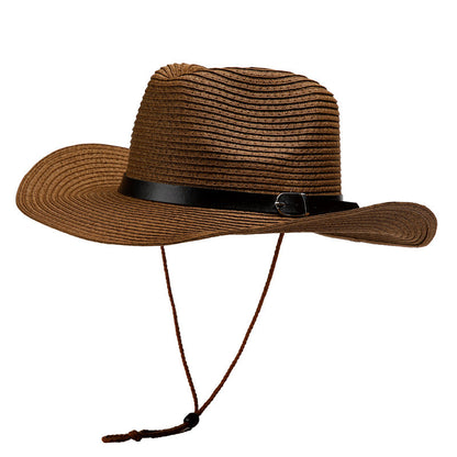 Straw Fishing Hat Wide Brim Breathable Foldable Outdoor Sun Hat for Men