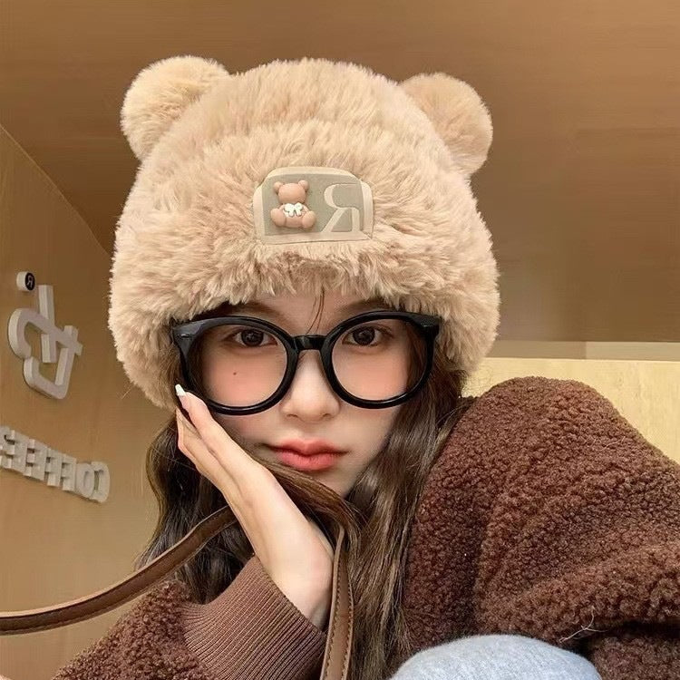 Beanie with Ears Cute Knit Winter Hat Soft Warm Animal Style for Adults Unisex