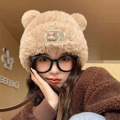 Beanie with Ears Cute Knit Winter Hat Soft Warm Animal Style for Adults Unisex