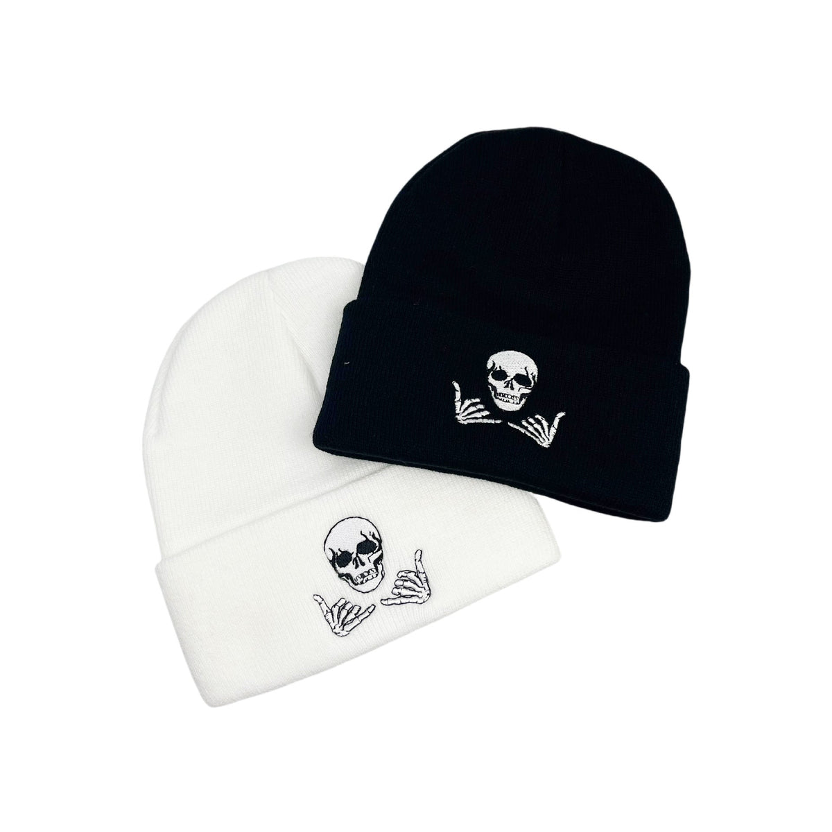 Skull Cap Beanie Black Skeleton Knit Hat for Men Warm Winter Streetwear Style