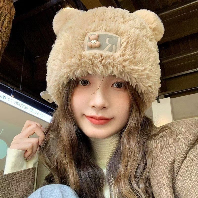 Beanie with Ears Cute Knit Winter Hat Soft Warm Animal Style for Adults Unisex