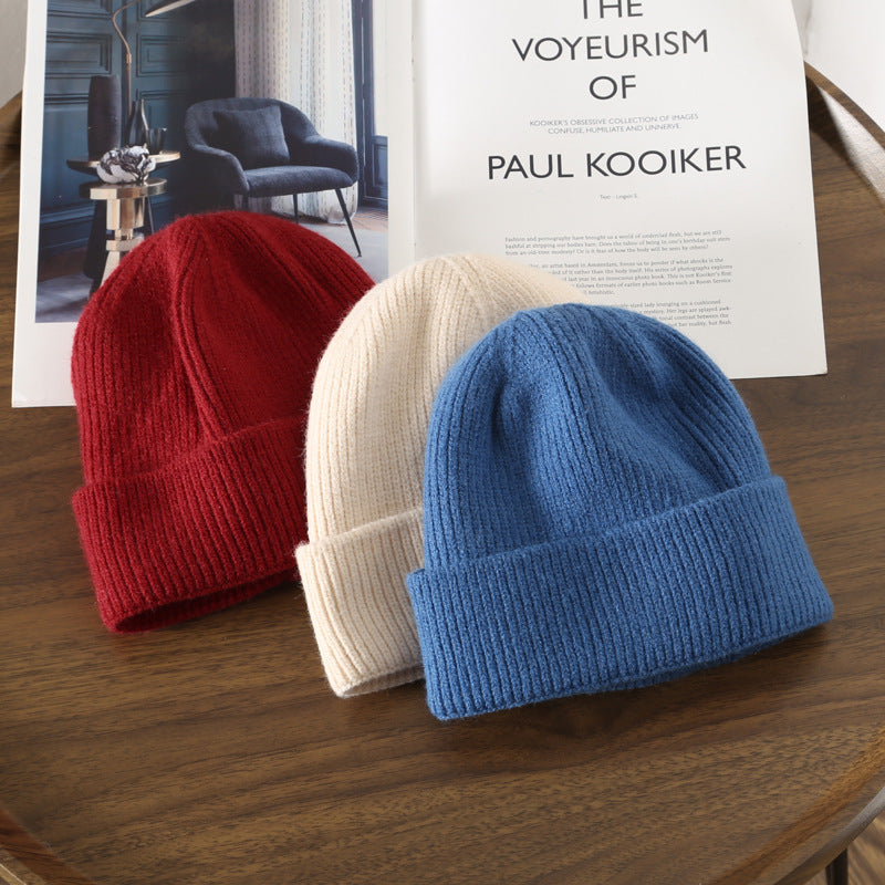 Orange Beanie Soft Knit Winter Hat Warm Stretch Cap for Men Women