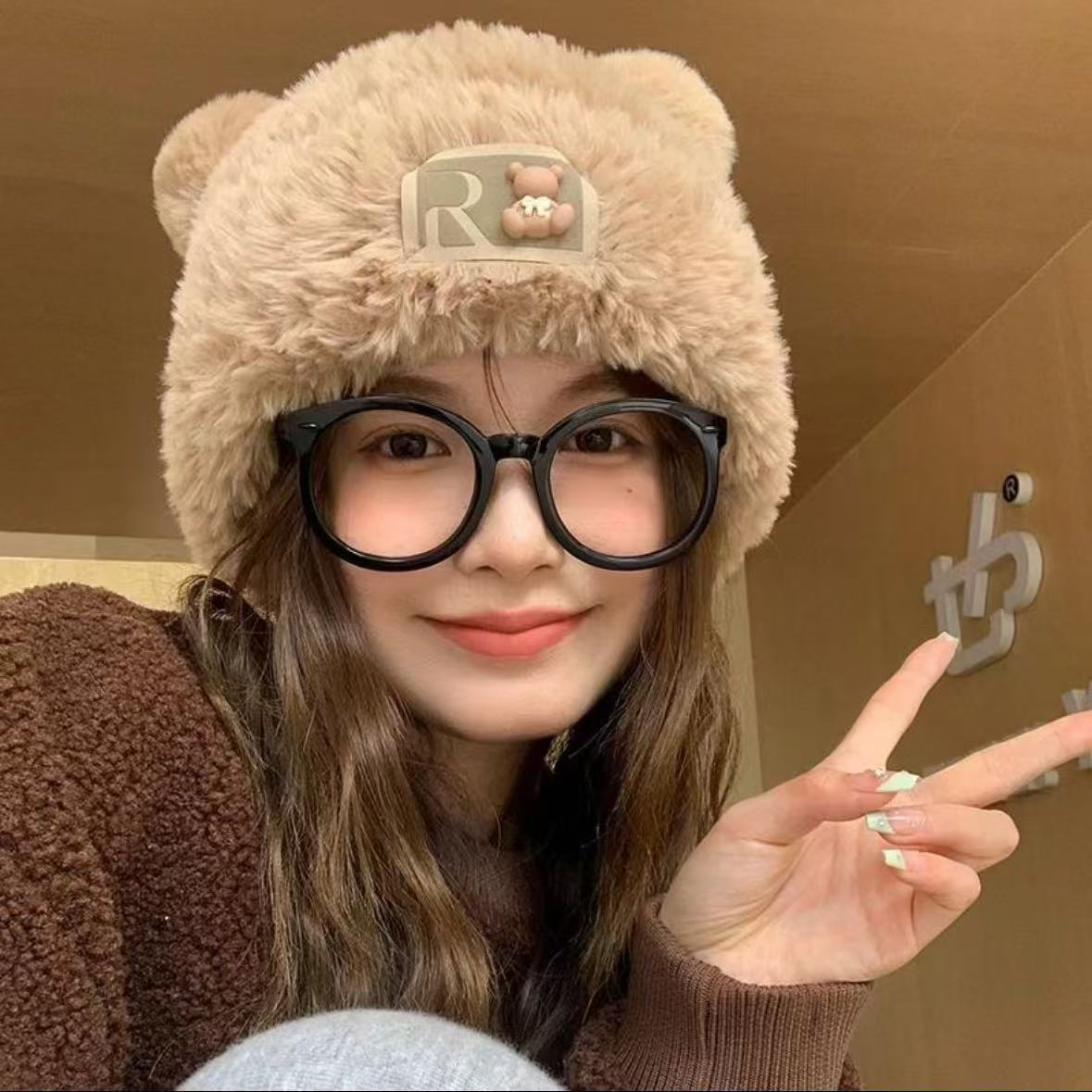 Beanie with Ears Cute Knit Winter Hat Soft Warm Animal Style for Adults Unisex