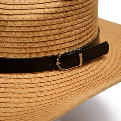 Straw Fishing Hat Wide Brim Breathable Foldable Outdoor Sun Hat for Men