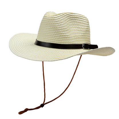 Straw Fishing Hat Wide Brim Breathable Foldable Outdoor Sun Hat for Men
