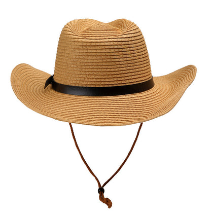 Straw Fishing Hat Wide Brim Breathable Foldable Outdoor Sun Hat for Men