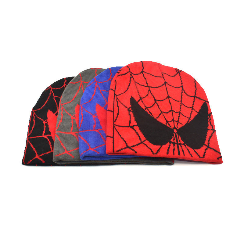 Spiderman Beanie Spider Web Knit Hat Spider Man Style Cap for Men