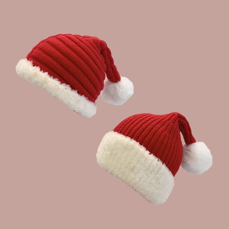 Baby Infant Santa Hat Knitted Toddler Christmas Beanie Winter Warm Red Cap