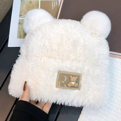 Beanie with Ears Cute Knit Winter Hat Soft Warm Animal Style for Adults Unisex
