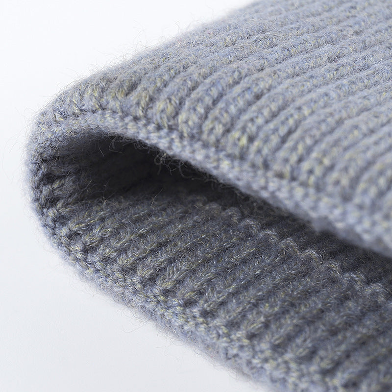 Green Beanie Wool Knit Winter Hat Dark Forest Cap for Men Women