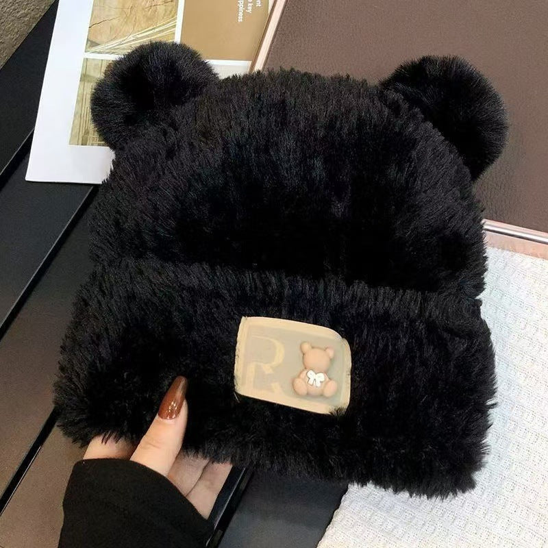 Beanie with Ears Cute Knit Winter Hat Soft Warm Animal Style for Adults Unisex