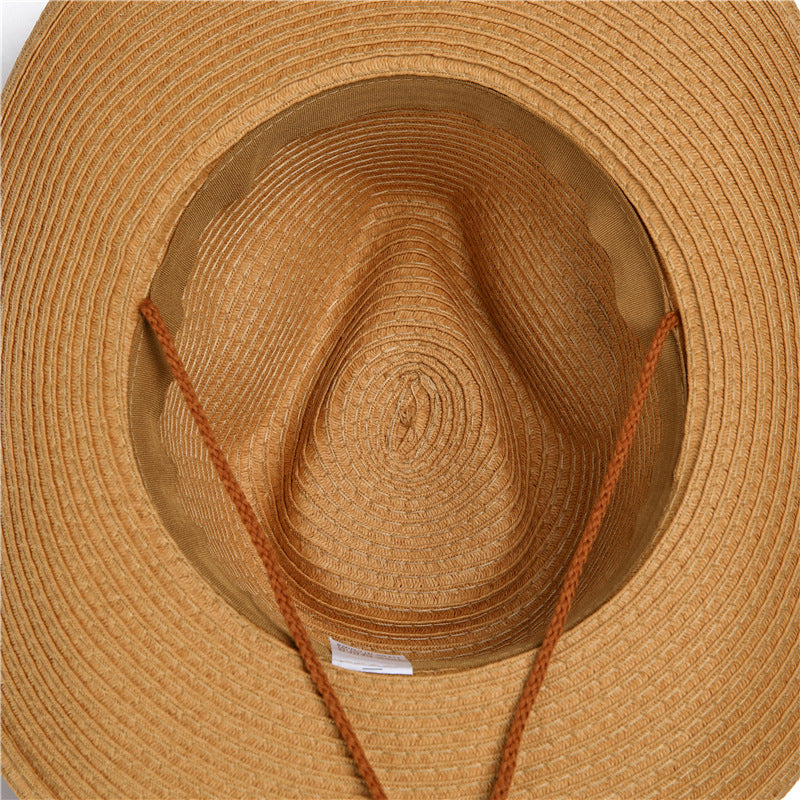 Straw Fishing Hat Wide Brim Breathable Foldable Outdoor Sun Hat for Men