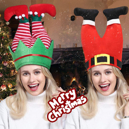 Funny Personalized Santa Hat Weird Claus Creative Red Leg Party Cap