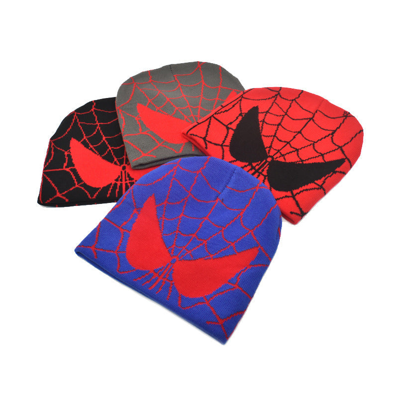 Spiderman Beanie Spider Web Knit Hat Spider Man Style Cap for Men