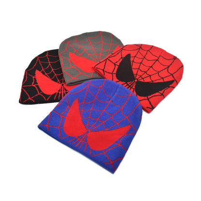 Spiderman Beanie Spider Web Knit Hat Spider Man Style Cap for Men