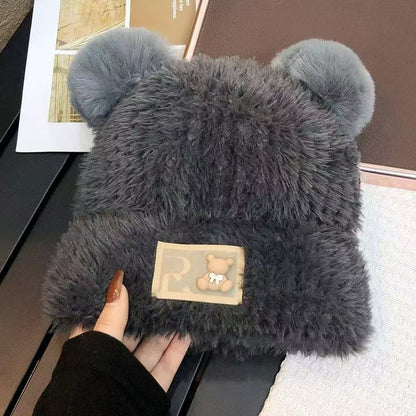 Beanie with Ears Cute Knit Winter Hat Soft Warm Animal Style for Adults Unisex