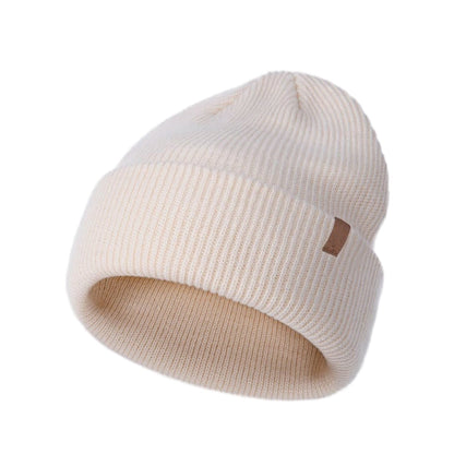 Designer White Beanie Knit Winter Hat Unisex Premium Everyday Style