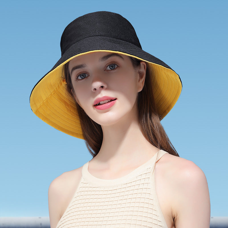 Reversible Bucket Hat  Double-Sided Sun Hat with Wide Brim UV Protection Foldable