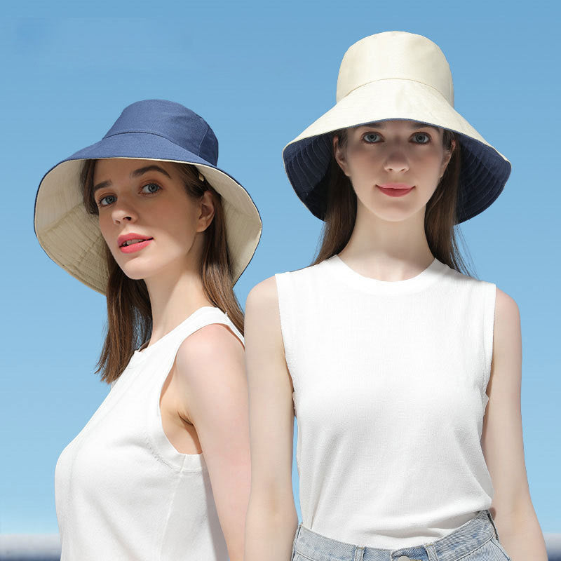 Reversible Bucket Hat  Double-Sided Sun Hat with Wide Brim UV Protection Foldable